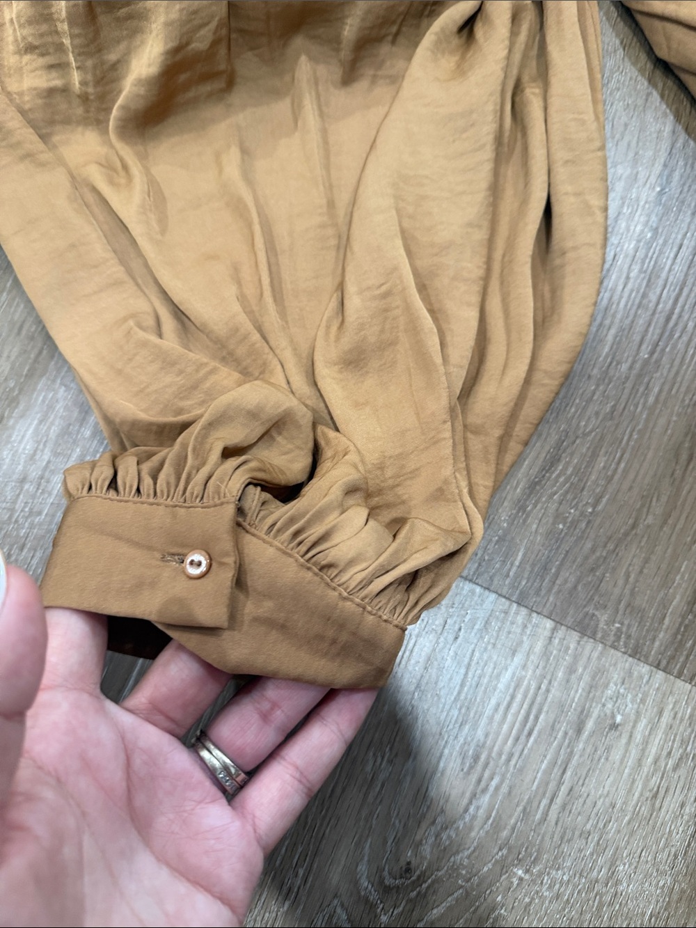 Zara Tan Button-Front Jumpsuit - Picture 7 of 11